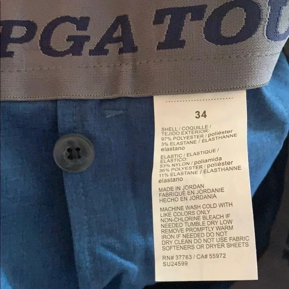 Men’s PGA Performance Stretch Golf Shorts Blue NWT